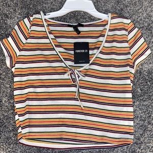 Forever 21 Striped Crop Top